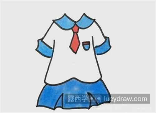 澳门最新网站游戏女孩子的校服简笔画教程 简单好看的女生校服怎么绘制(图1)